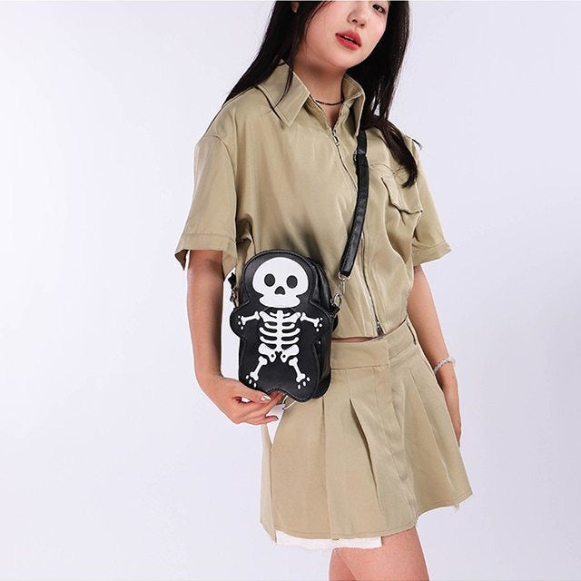 Halloween Skull Shoulder Bag Girls Fashion Funny Cute Messenger Crossbody Bags Women Small Phone Bag Bests Sale
