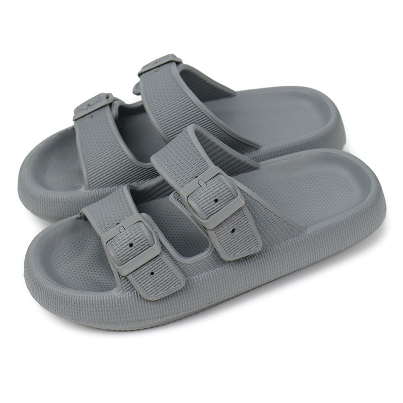 Platform Slippers Women's Summer Buckle Home Shoes Fashion Outdoor Wear Soft Bottom Sandals - Bests Sale