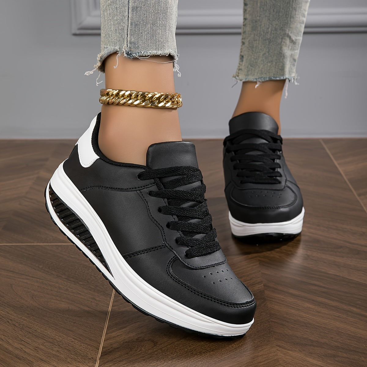 Casual Comfortable Low Top Platform Sneakers - Bests Sale