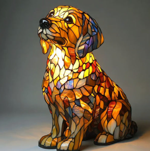 LED Small Night Lamp Art Animal Statue Creative Home Desktop Decoration Coffee Jasper