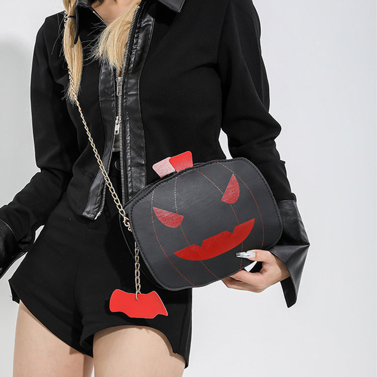 Halloween Cartoon Pumpkin Shoulder Bag For Girls Personality Funny Creative Chain Crossbody Bags Women Bests Sale