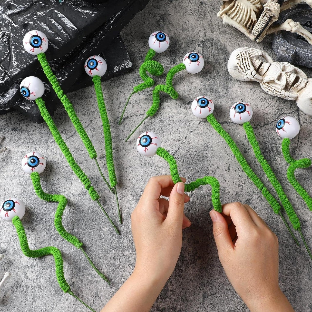 Halloween Three-dimensional Eye Beads Twig Cutting Bouquet Creative Funny Decoration Coffee Jasper
