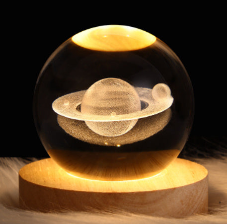 Luminous Crystal Ball Projection Ambience Light Coffee Jasper