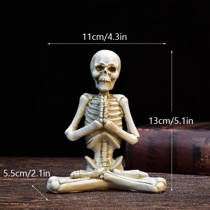 Halloween Horror Desktop Decoration Resin Ornaments Feature Modeling Yoga Skull Skeleton Bests Sale