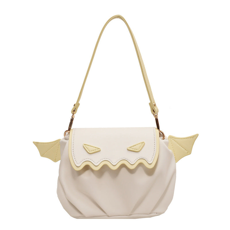 Funny Crossbody Bag Halloween Pumpkin Cartoon Shoulder Bags With Small Wings Personalized Creative Female Handbag - Bests Sale