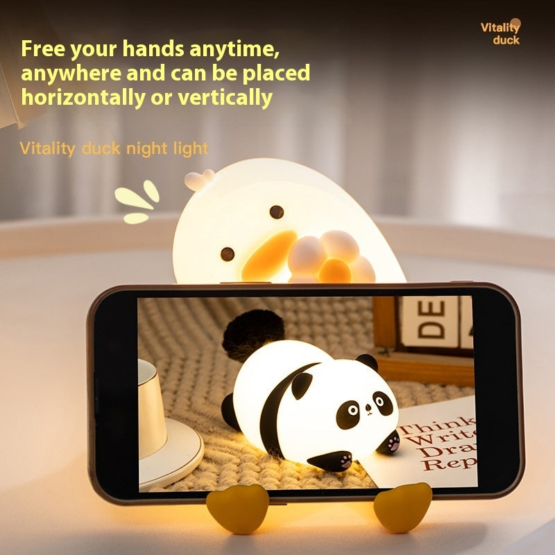 Vitality Flower Duck Small Usb Bedroom Bedside Decoration Night Light Coffee Jasper