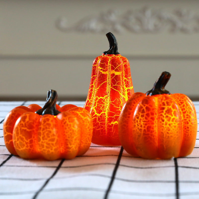 New Halloween Pumpkin Lantern Simulation Pumpkin LED Candle Lamp Resin Luminous Pumpkin Bests Sale