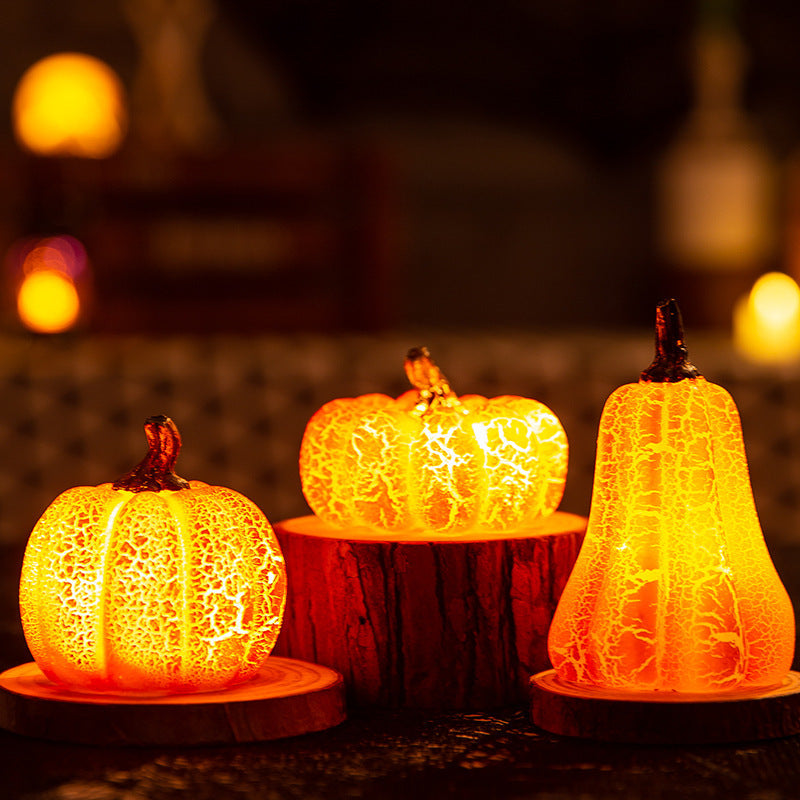 New Halloween Pumpkin Lantern Simulation Pumpkin LED Candle Lamp Resin Luminous Pumpkin Bests Sale