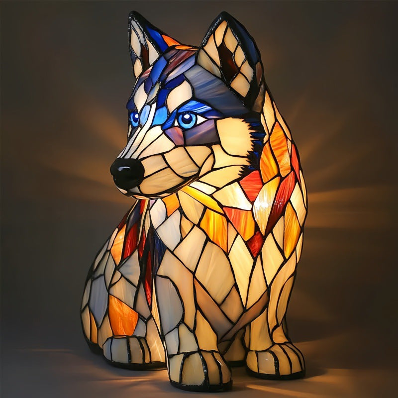 LED Small Night Lamp Art Animal Statue Creative Home Desktop Decoration Coffee Jasper