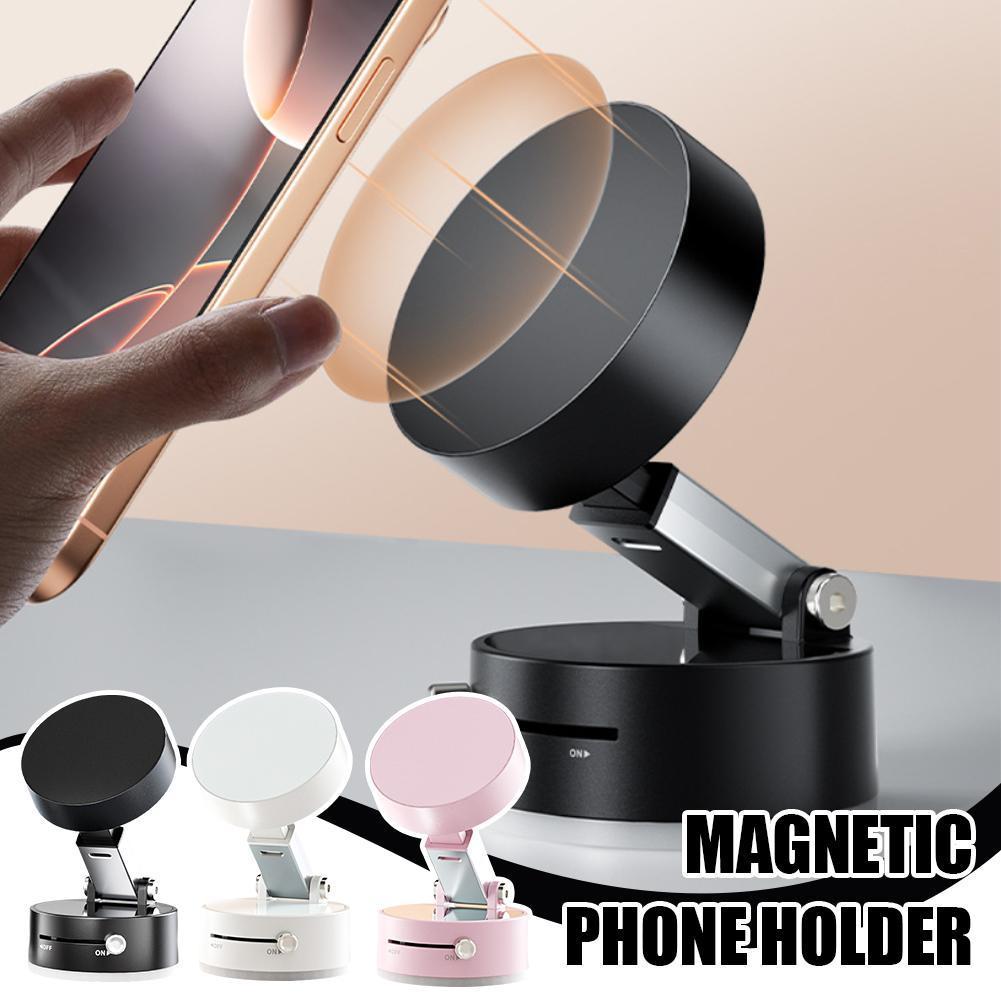 Foldable Magnetic Vacuum Car Phone Holder Foldable Suction Cup With Suction Cup Hands-Free Navigation For Smart Phone Coffee Jasper