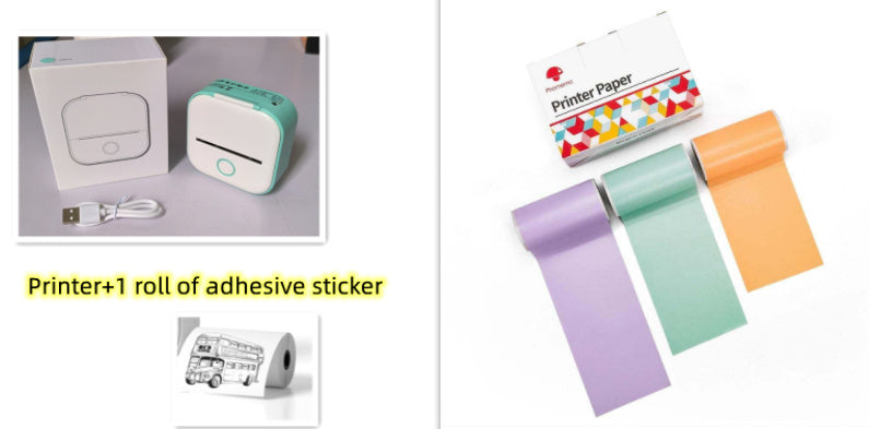 Portable Mini Thermal Label Printer Home Photo Printer Student Wrong Question Printer Bluetooth-compatible Mini Label Printer Price Tag Coffee Jasper
