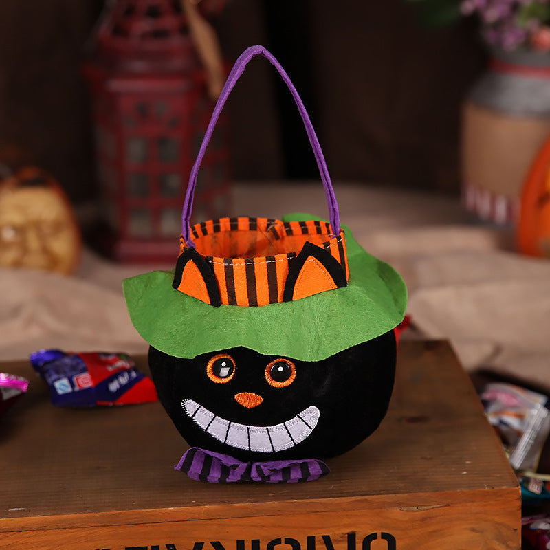 Cute Halloween Candy Bag Halloween Pumpkin Pattern Portable Handbag Cosplay Props Gift Basket Kids Gifts Bests Sale