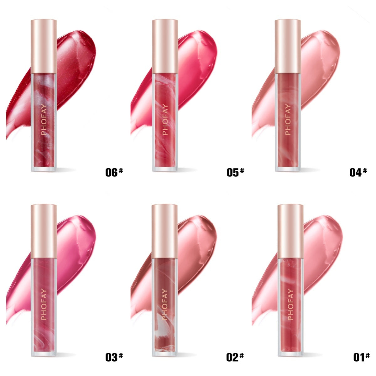 PHOFAY Rose Blooming Hydrating Lip Gloss - Bests Sale