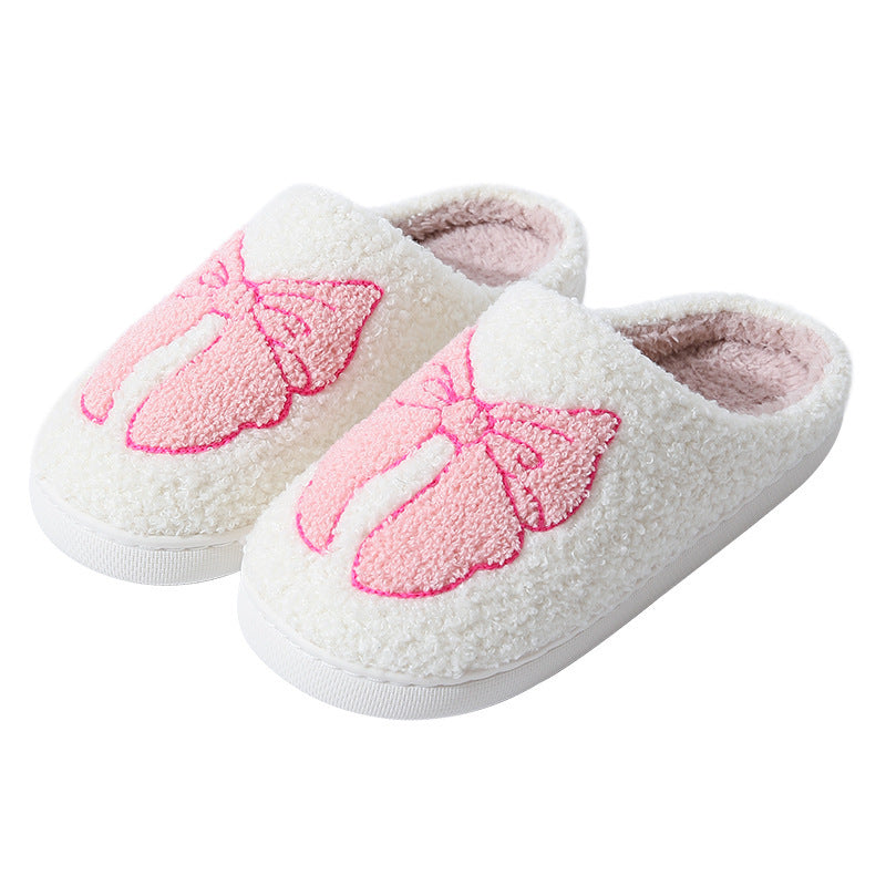 Cute Cartoon Bow Knot Cotton Slippers - Bests Sale
