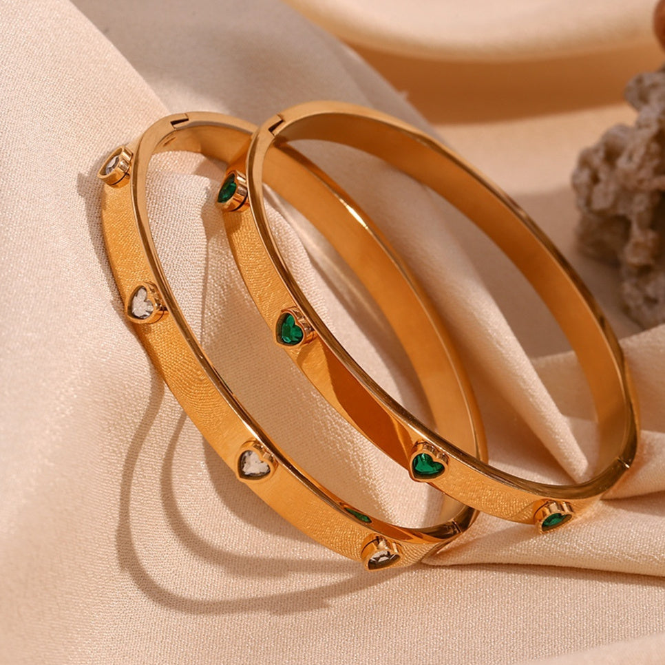 Fashion Special-interest Stainless Steel Micro-inlaid Peach Heart Bracelet For Women - Bests Sale