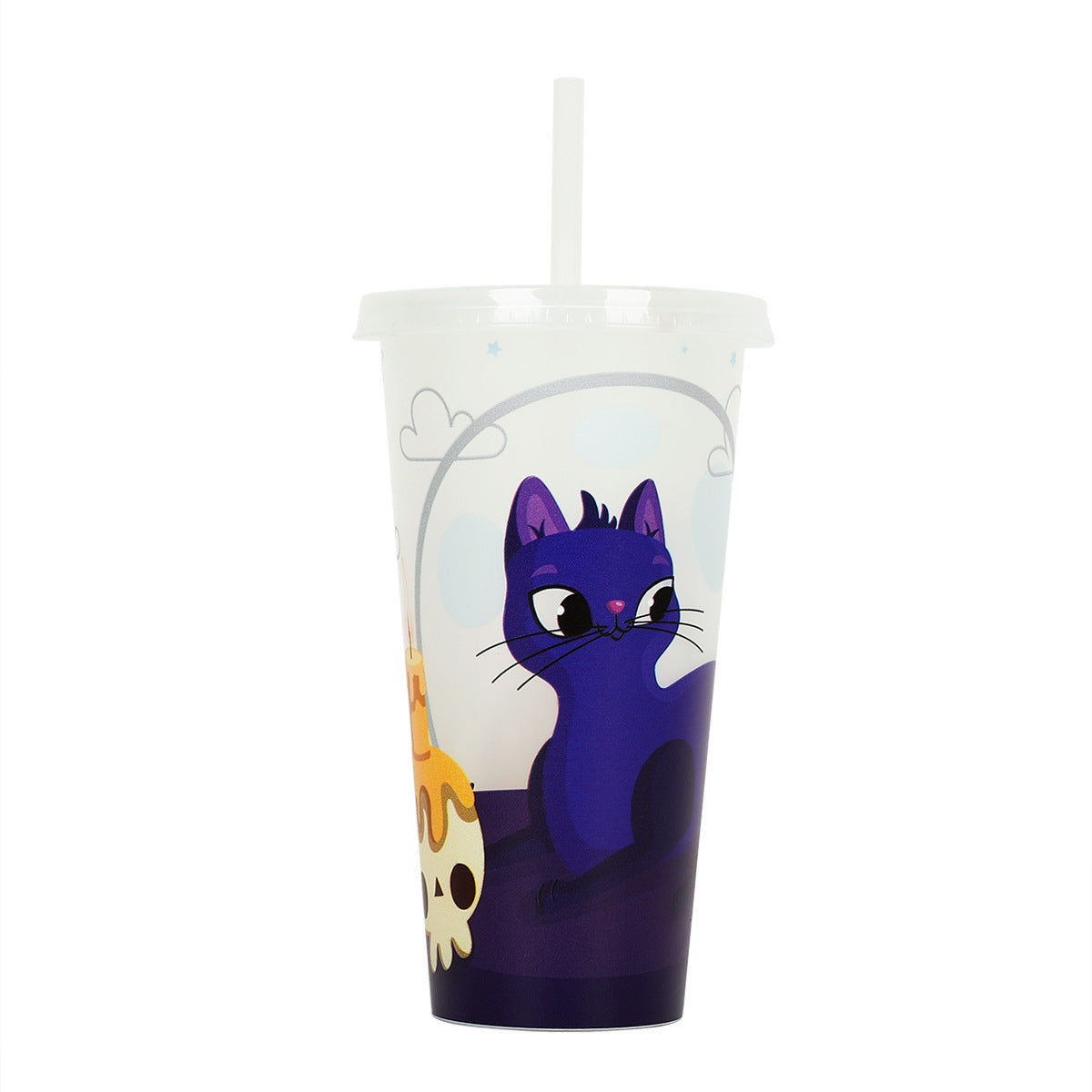720ml Plastic Sippy Cup Halloween Luminous Straw Cup Bests Sale