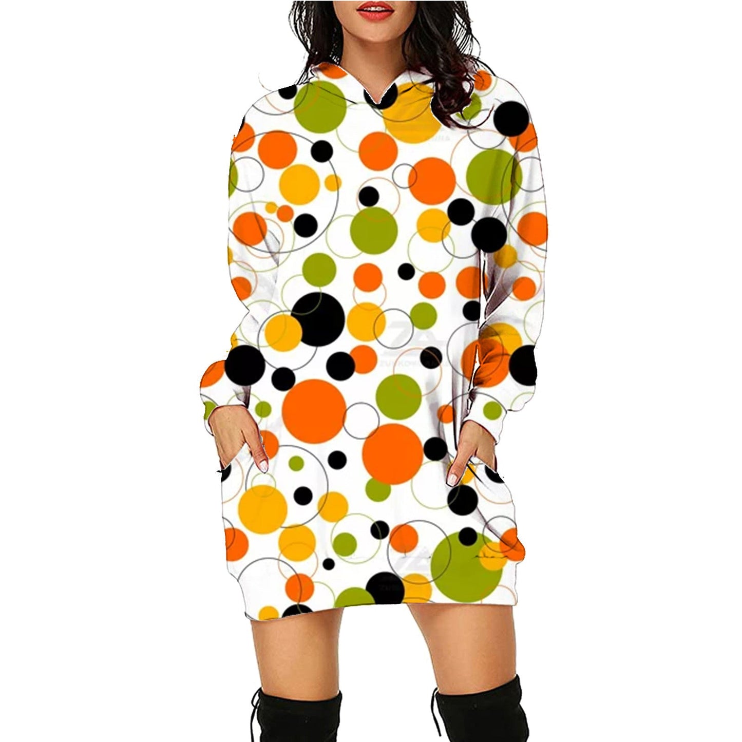 Halloween Print Long Hoodie With Pockets Sweater Long Sleeve Clothes Women Bests Sale