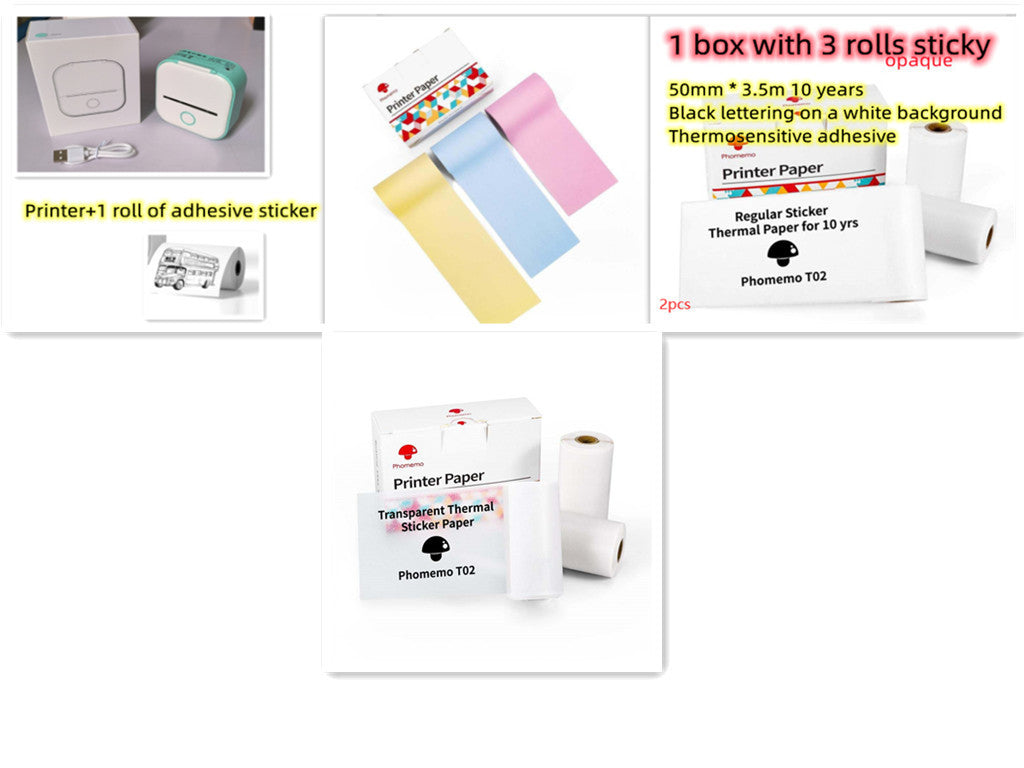 Portable Mini Thermal Label Printer Home Photo Printer Student Wrong Question Printer Bluetooth-compatible Mini Label Printer Price Tag Coffee Jasper
