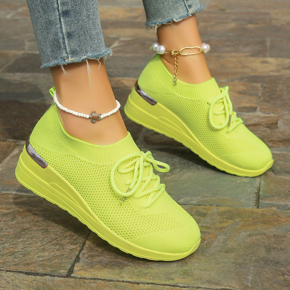 Round Head Leisure Front Lace-up Platform Shoes - Bests Sale