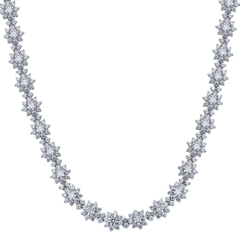 925 Silver High Carbon Diamond Sunflower Collarbone Chain - Bests Sale