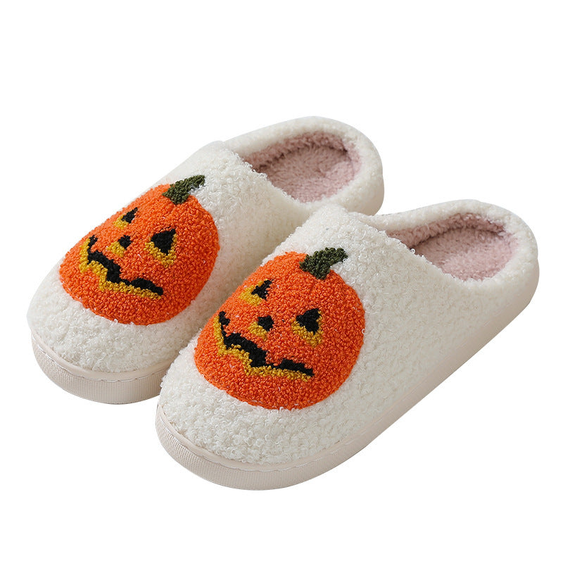 Halloween Pumpkin Cartoon Slippers Warm Winter Slippers Men And Women Couples Indoor House Shoes Bests Sale