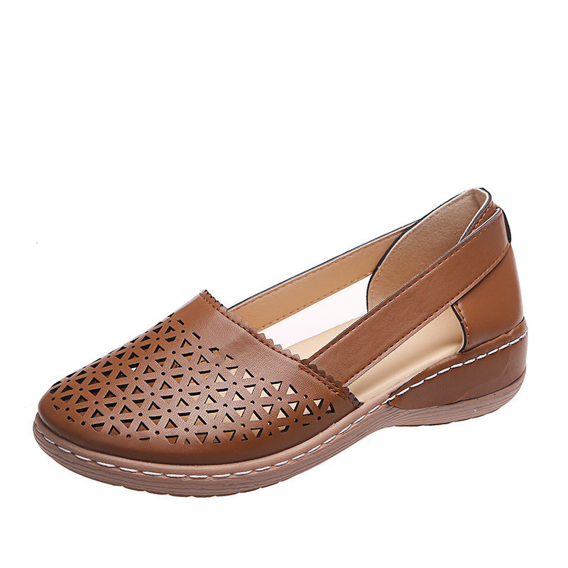 Round Toe Wedge Cross-border Large Size Flat Bottom Women's Sandals - Bests Sale