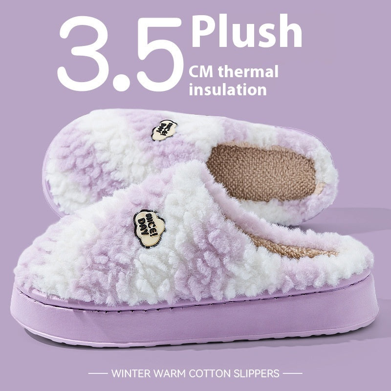 Women's Warm Non-slip Mute Velvet Cotton Slippers - Bests Sale