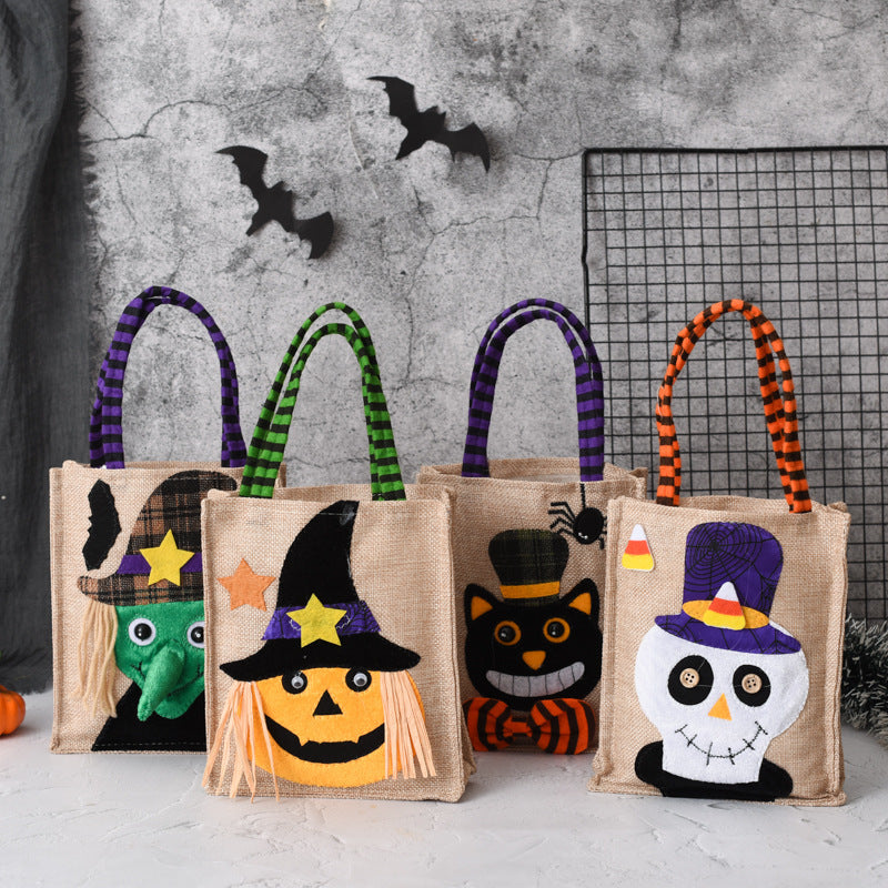 Halloween Candy Tote Bag For Kids Funny Creative Witch Skull Pumpkin Gift Handbag Small Jewelry Props Shopping Bags Bests Sale