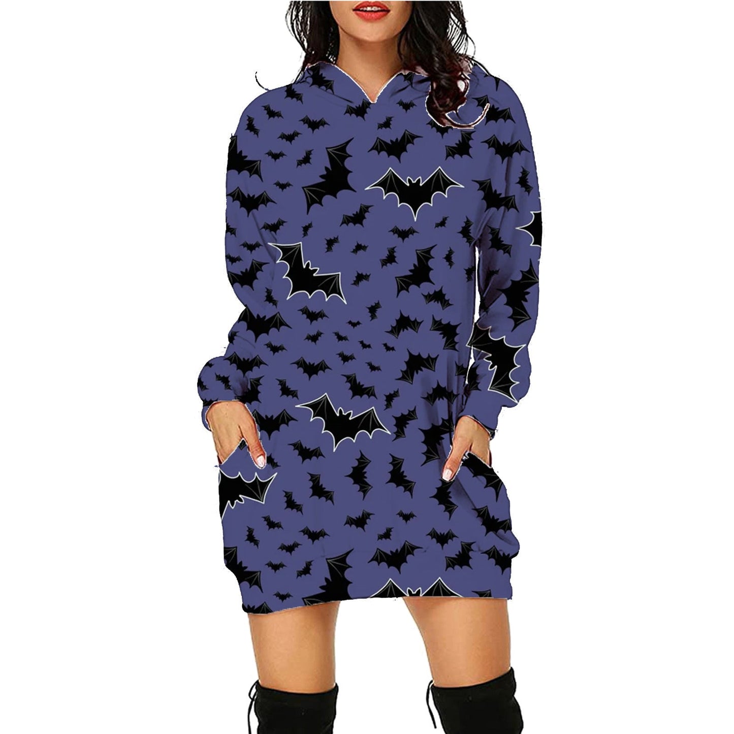 Halloween Print Long Hoodie With Pockets Sweater Long Sleeve Clothes Women Bests Sale