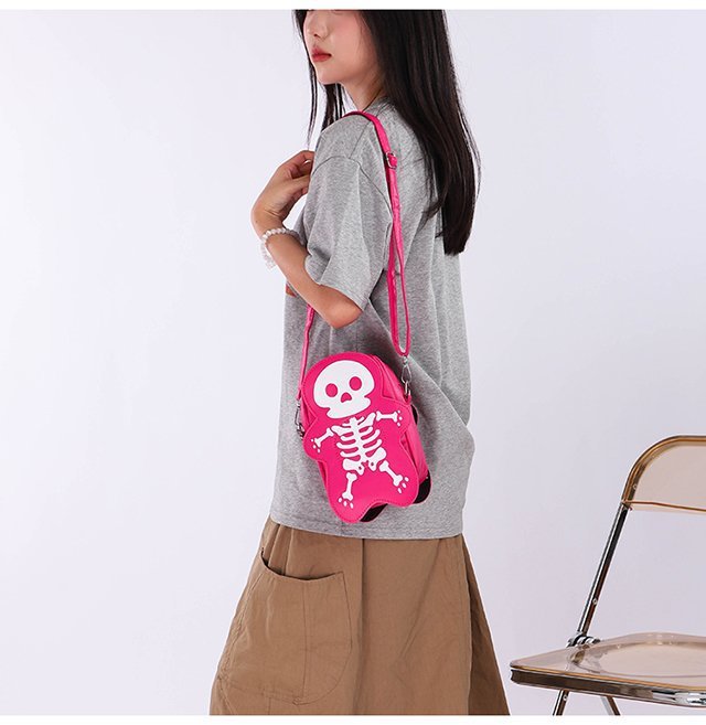 Halloween Skull Shoulder Bag Girls Fashion Funny Cute Messenger Crossbody Bags Women Small Phone Bag Bests Sale