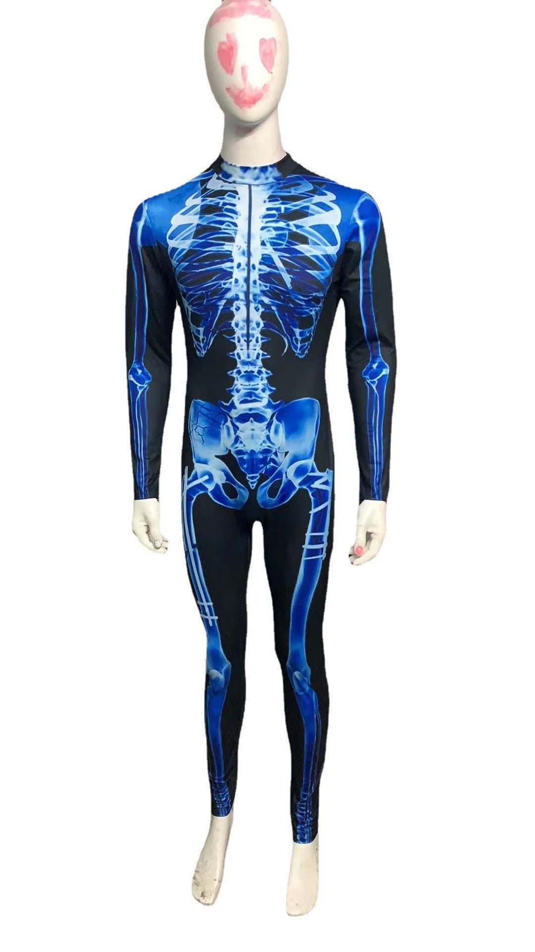 Halloween Long Sleeve Tights See-through Skeleton 3D Printed One-piece Bests Sale