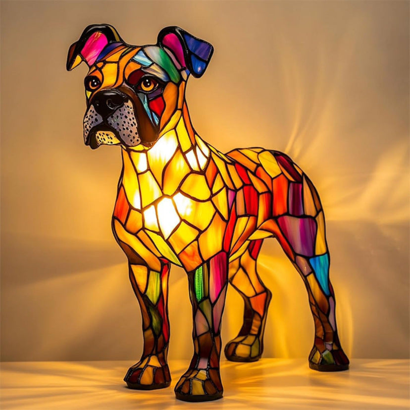 LED Small Night Lamp Art Animal Statue Creative Home Desktop Decoration Coffee Jasper