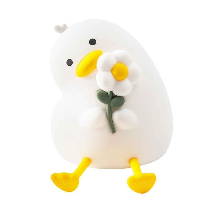 Vitality Flower Duck Small Usb Bedroom Bedside Decoration Night Light Coffee Jasper