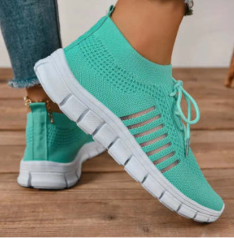 Women's Breathable Sneaker High-cut Lace-up Platform Casual Shoes - Bests Sale
