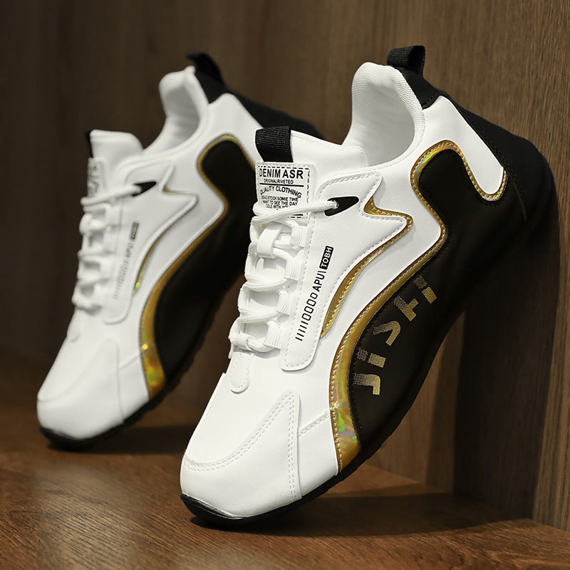 Fashion Colorblock Lace-up Sneakers For Men Breathable Low-top Dad Shoes Running Walking Sports Shoes - Bests Sale