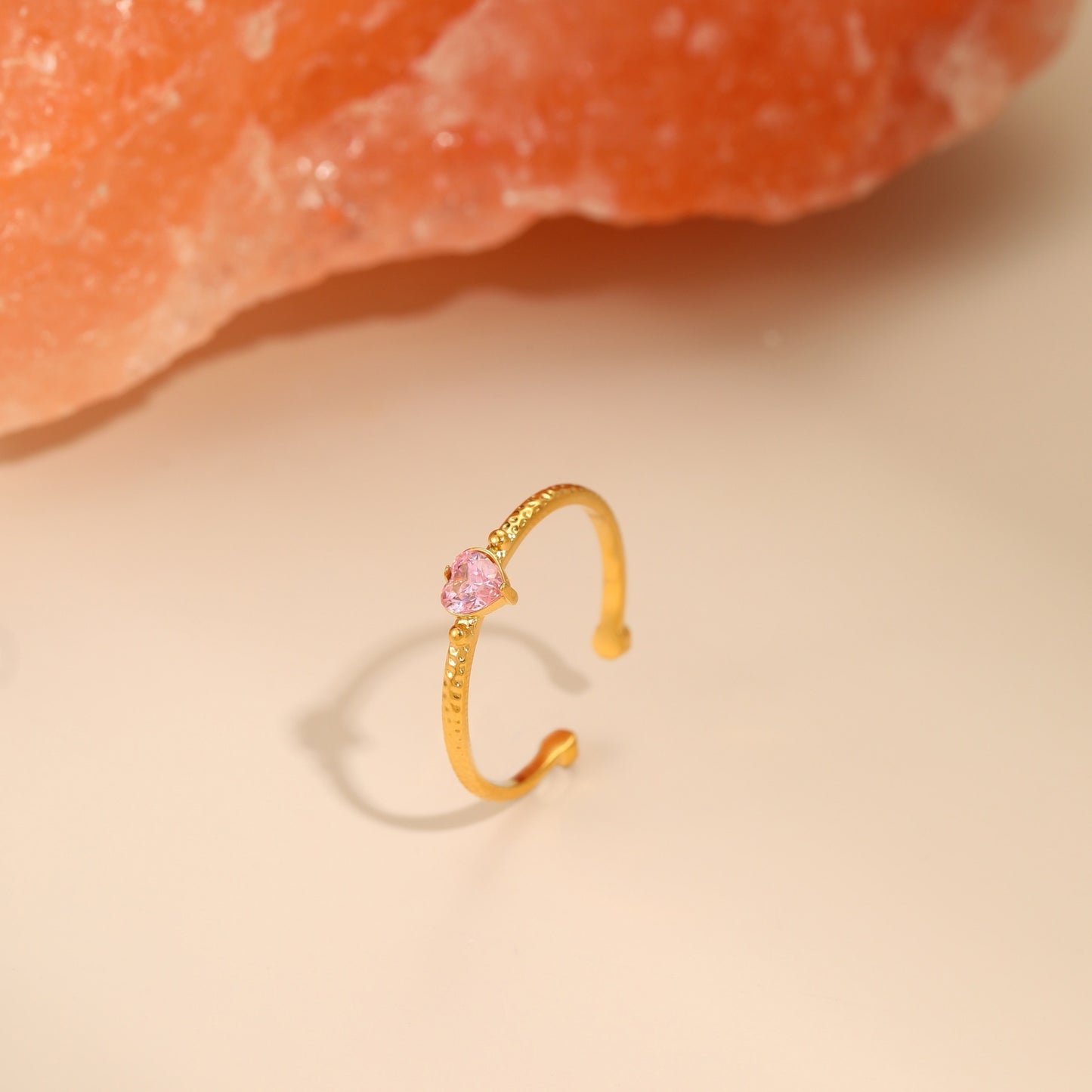 Inlaid Zircon Love All-match Open Ended Ring - Bests Sale