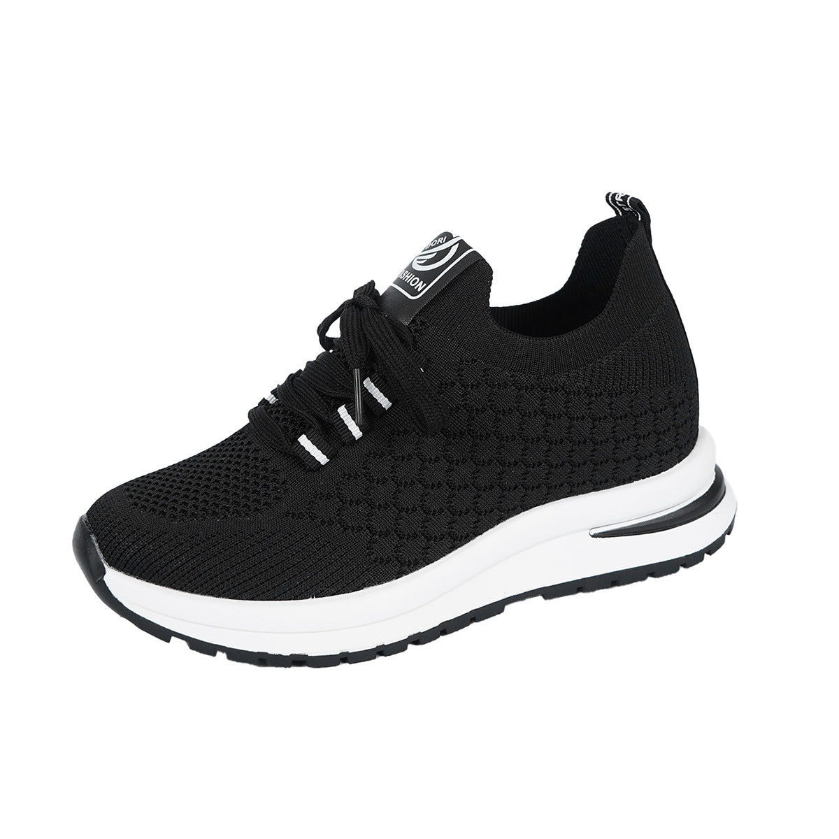 Plus Size Fashion Platform Flat Pumps Women's Casual Lace Up Mesh Sneaker - Bests Sale