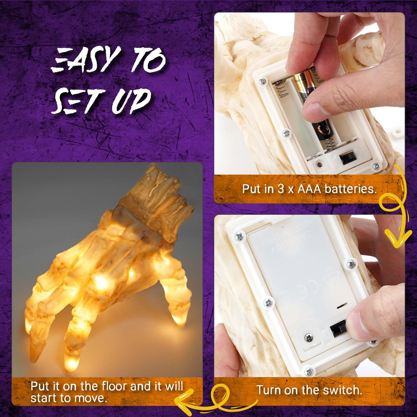 Halloween Electric Luminous Crawling Hand Animated Decoration Induction Luminous Decoration Zombie Hand With Spooky Sound - Bests Sale
