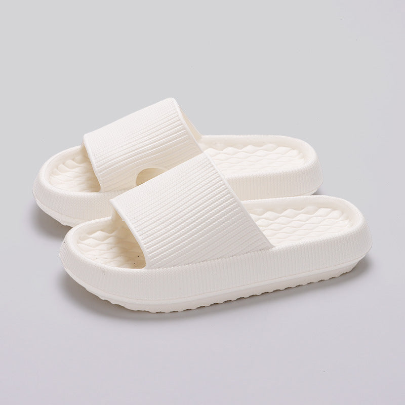 Summer EVA Slippers Solid Color Rhombus Stripe Anti-slip Slippers New Women's Home Shoes - Bests Sale