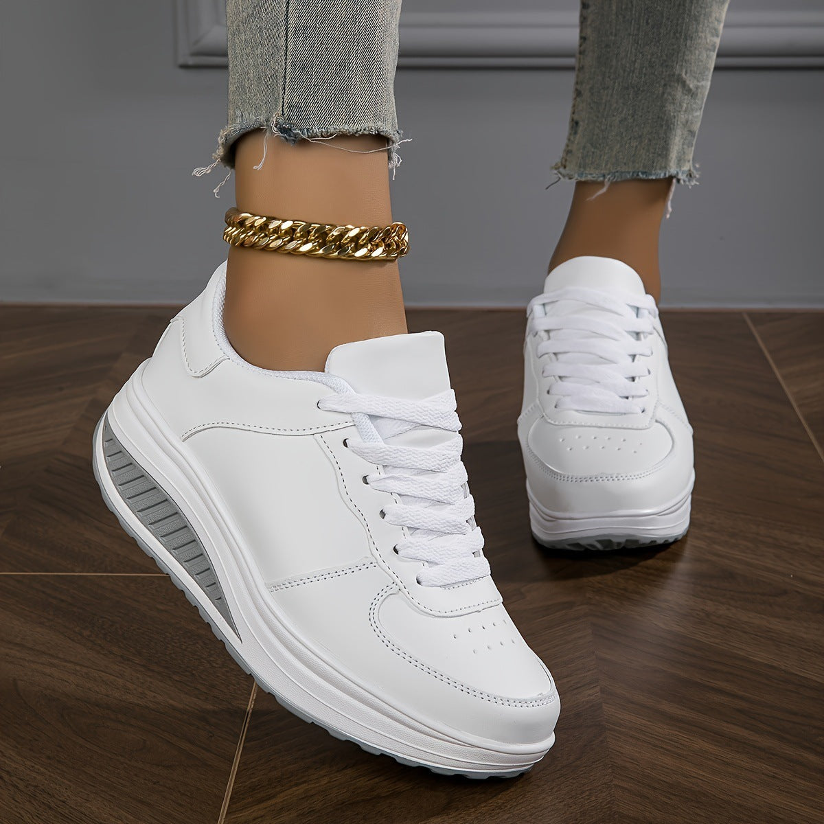 Casual Comfortable Low Top Platform Sneakers - Bests Sale