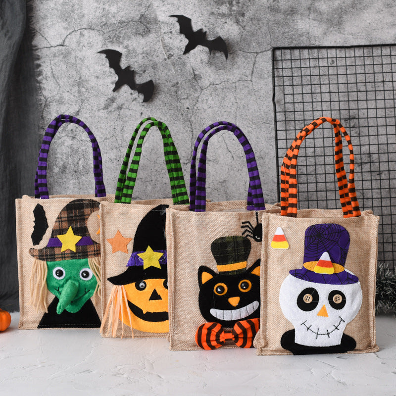Halloween Candy Tote Bag For Kids Funny Creative Witch Skull Pumpkin Gift Handbag Small Jewelry Props Shopping Bags Bests Sale