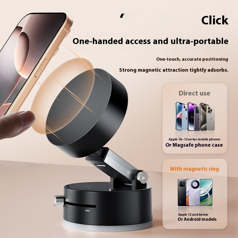 Foldable Magnetic Vacuum Car Phone Holder Foldable Suction Cup With Suction Cup Hands-Free Navigation For Smart Phone Coffee Jasper