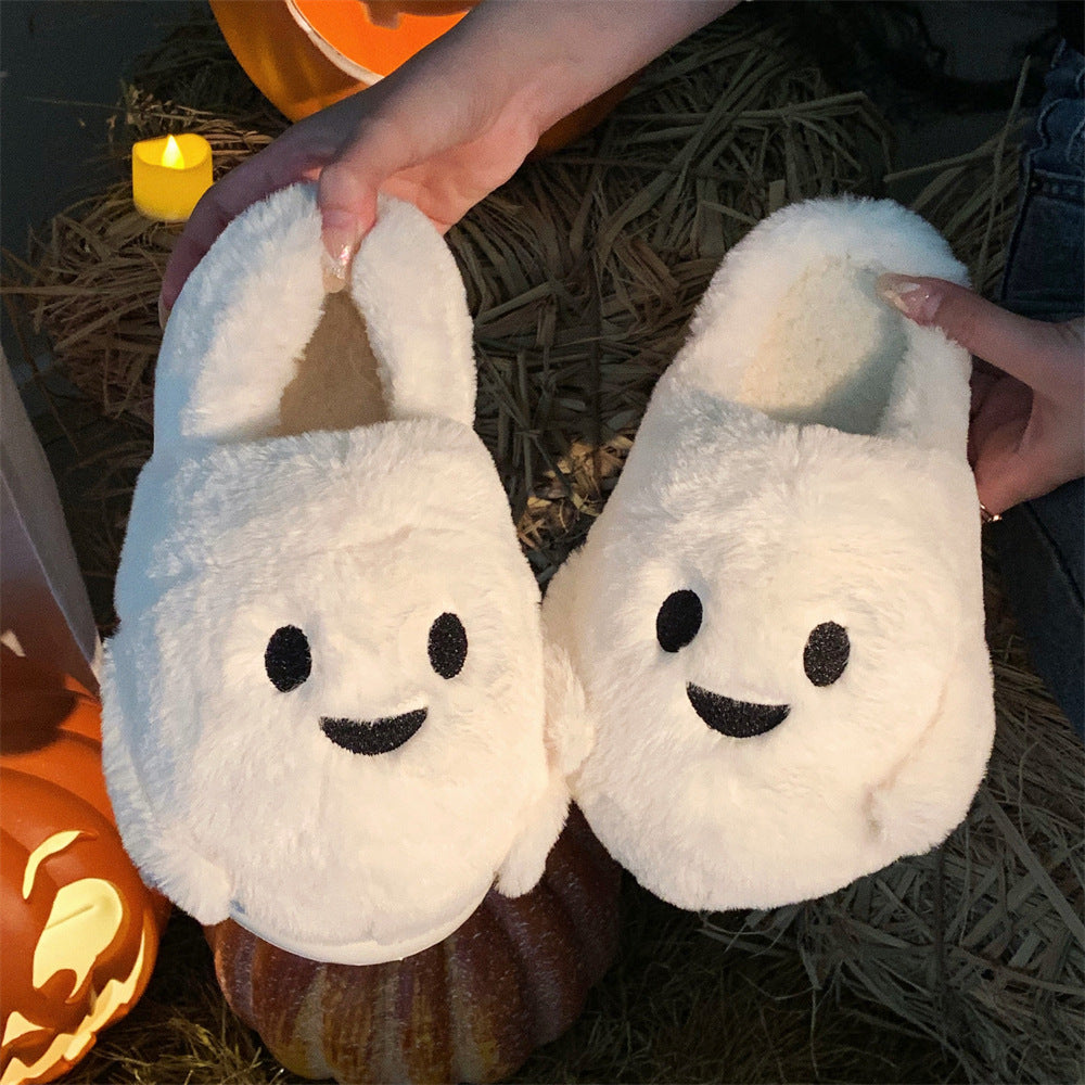 Couple Halloween Cute Little Ghost All-inclusive Cotton Slippers Bests Sale