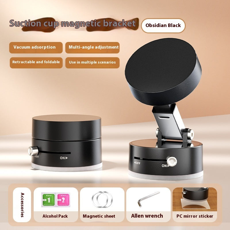 Foldable Magnetic Vacuum Car Phone Holder Foldable Suction Cup With Suction Cup Hands-Free Navigation For Smart Phone Coffee Jasper