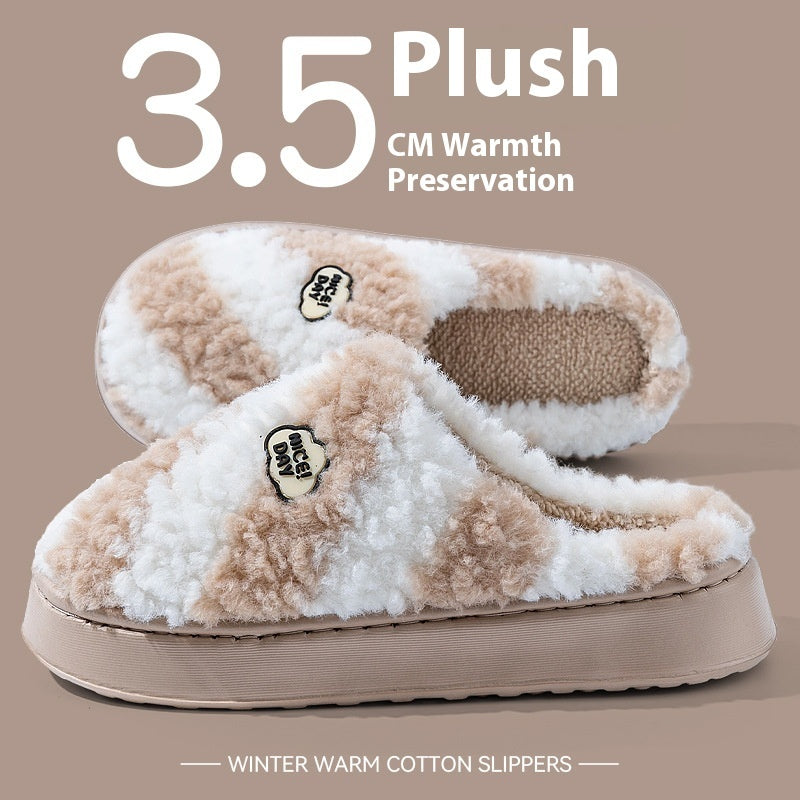 Women's Warm Non-slip Mute Velvet Cotton Slippers - Bests Sale