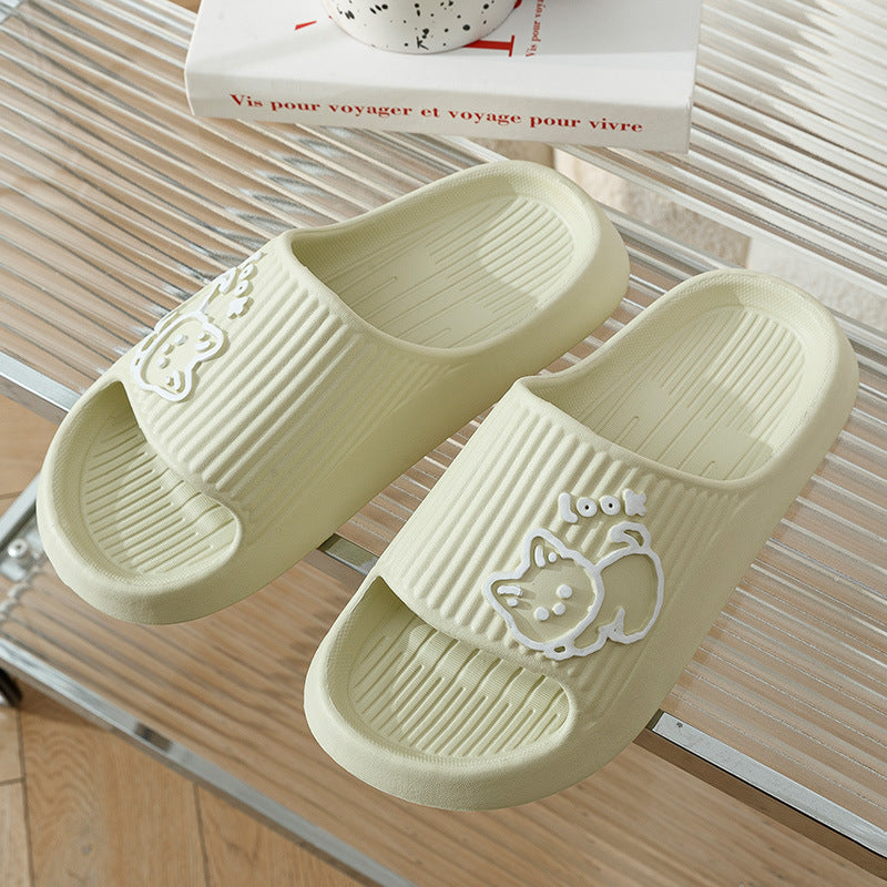 Cute Cat Slippers Summer Women Home Shoes Bath Thick Platform Non-Slip Slides Indoor Outdoor - Bests Sale