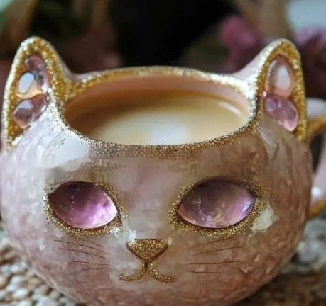 Geode Mug Crystal Cat Cup Resin Crafts Bests Sale