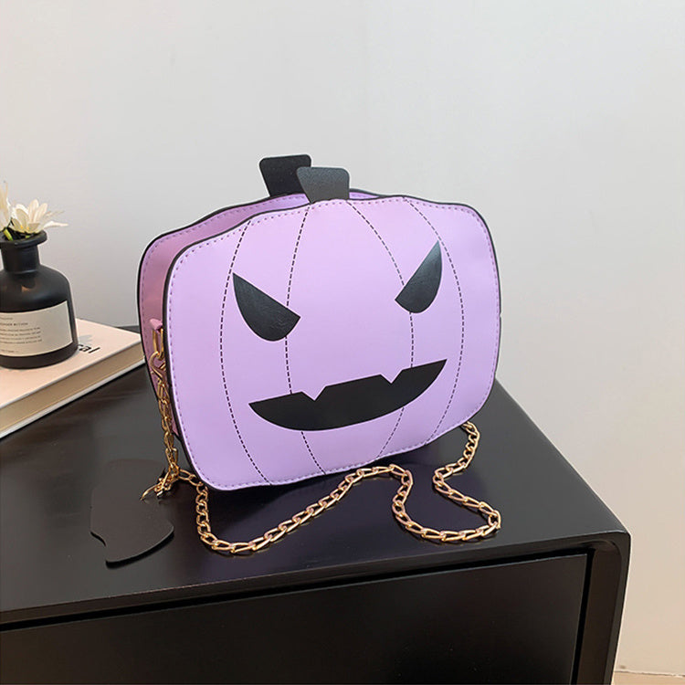 Halloween Cartoon Pumpkin Shoulder Bag For Girls Personality Funny Creative Chain Crossbody Bags Women Bests Sale