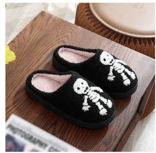 Halloween Funny Spider Ghost Scary Flat Indoor House Shoes For Women Men Soft Plush Cozy Horror Halloween Gifts Bests Sale