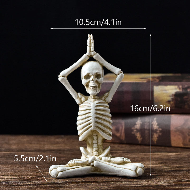 Halloween Horror Desktop Decoration Resin Ornaments Feature Modeling Yoga Skull Skeleton Bests Sale